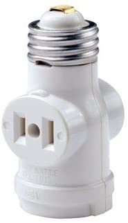 Leviton 1403-W Lampholder with Two 15 Amp, 125 Volt, 2-Pole, 2-Wire Outlets - White