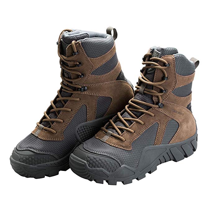 FREE SOLDIER Men's Tactical Boot All Terrain Suede Leather Shoes Outdoor Hiking Military Boots