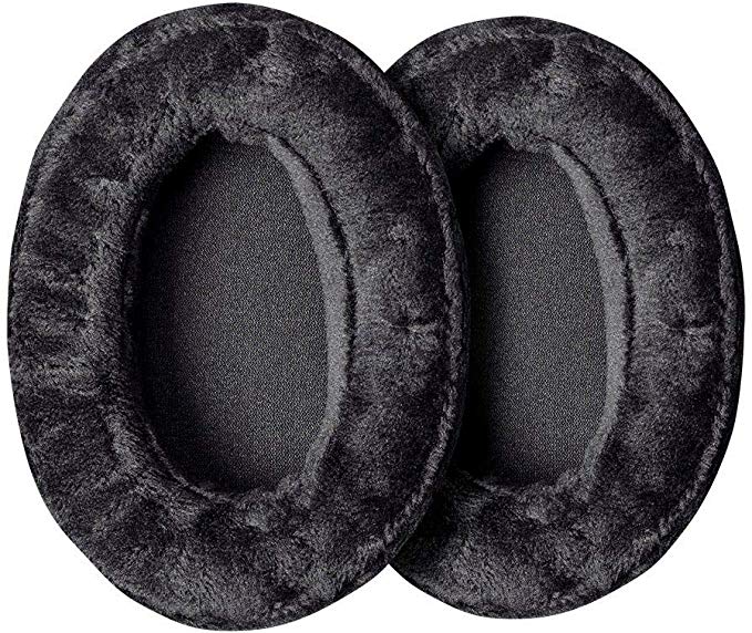 Monoprice Memory Foam Velour Earpads (Pair) - Black, Maximize Comfort for Headphones