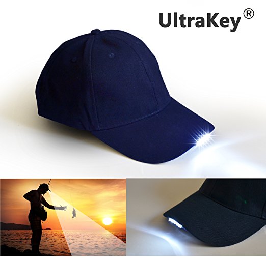 UltraKey Hands Free LED Baseball Cap Light Glow Bright Women Men Sport Hat Dark For Outdoor Jogging Breathable Snapback Hats Hip Hop Party Holiday