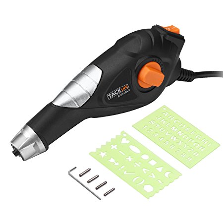 Tacklife EGD12AC Classic Multi-functional Engraver Precision Carving Machine with 4 Replaceable Tungsten Carbide Steel Bits Includes Letter /Number Template and Shape Template