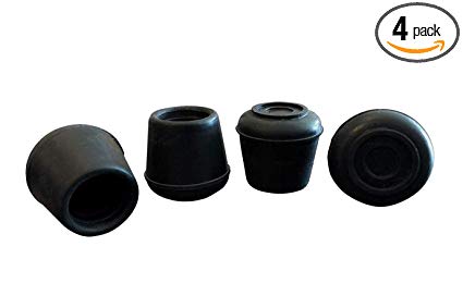 Shepherd Hardware 9129 1-1/8-Inch Inside Diameter Rubber Leg Tips, 4-Pack, Black