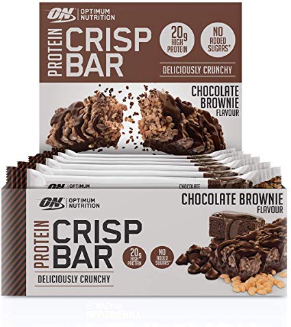 Optimum Nutrition Protein Crisp Protein Bars, Chocolate Brownie with Whey Protein Isolate, 737 g