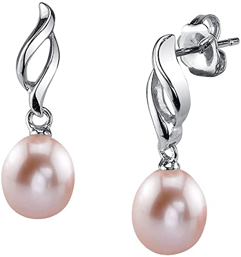 THE PEARL SOURCE 8-9mm Genuine Freshwater Cultured Pearl Lora Earrings for Women