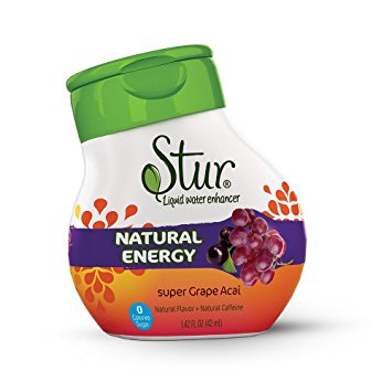 Stur - Energy (5pck) Grape Acai – liquid drink mix for NATURAL ENERGY, with Natural Caffeine – makes 100 servings, water enhancer, mixes instantly for use on-the-go, sugar-free, calorie-free, preservative-free, natural fruit flavor and stevia leaf extracts, delicious taste. **Family Business, Happiness Guaranteed, You will Love Stur**