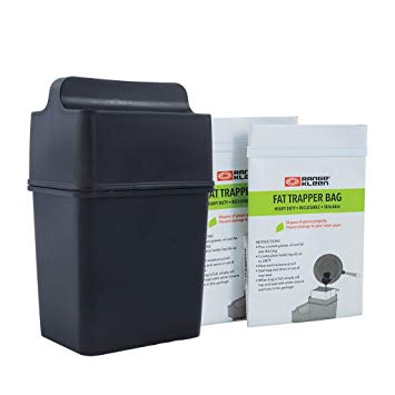 Fat Trapper System/Grease Storage Container with TWELVE Disposable Grease Bags