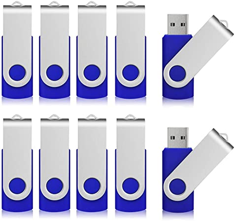 Aiibe 16 GB Flash Drive Bulk USB Flash Drive 16GB 50 Pack USB 2.0 Thumb Drives Memory Stick USB Drive 16GB, Blue