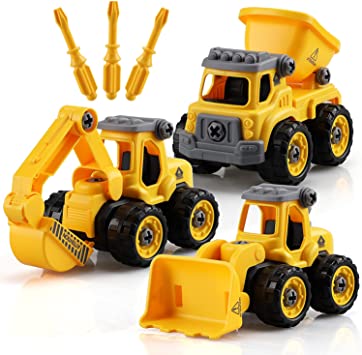 TOY Life Take Apart Truck Toys - Construction Truck for Boys Excavator Toys for Boys - Sandbox Take Apart Toy Set - Construction Toys for Kids Stem Learning Toys for Kids - Gift Toys for Boys 3 4 5 6