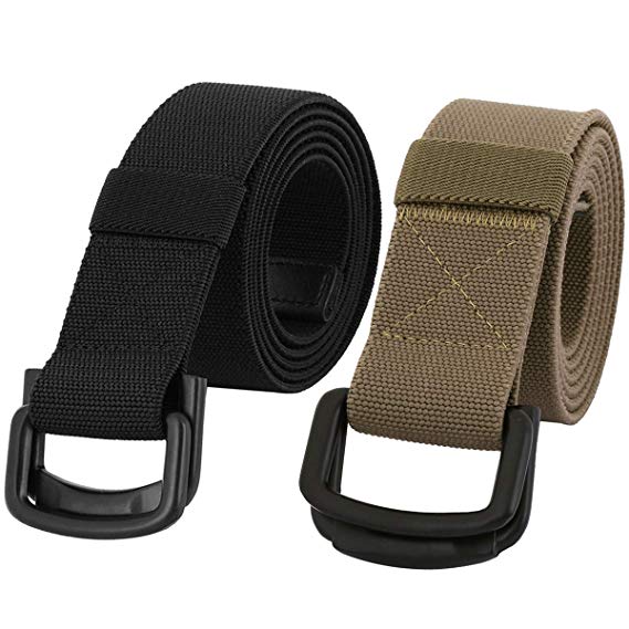 Samtree Military Tactical Belts for Men, Duty Belt with Double D Ring Buckle 2 Pack