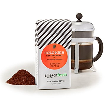 AmazonFresh Colombia, 100% Arabica Coffee, Medium Roast, Ground, 12 Ounce