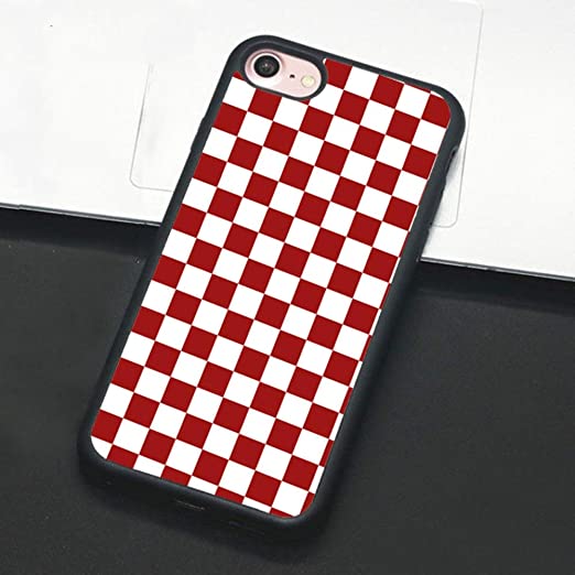 Checkerboard Phone Case Compatible with iPhone 11 Pro Max XS XR X 7 8 Plus 6 6s 5 5s Hard Cover Grid Lattice Plaid Tartan Damier Chessboard Checker Flag (Compatible with iPhone 6 6s, 3)