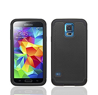 Galaxy S5 Heavy Duty Case, OSurce Samsung Galaxy S5 Accessories, EXTREME Protection Case Cover For Galaxy S5 - Black
