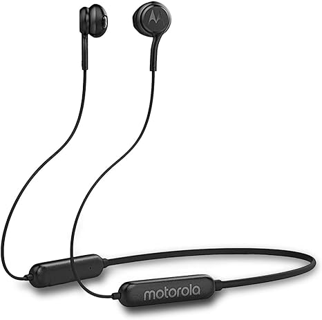 Motorola Ververap 105 Bluetooth Wireless Earbud in-Ear Neckband Headphone with Mic (Black)