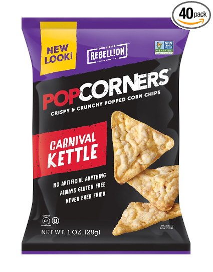 POPCORNERS Carnival Kettle, Popcorn Chips, Single Serve (1oz/40 Pack)