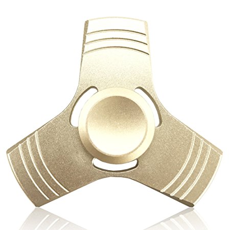 Fidget Tri Spinners EDC Hand Spinners, Table Top Design, Killing Boredom! (Gold-Tri-Aluminum)