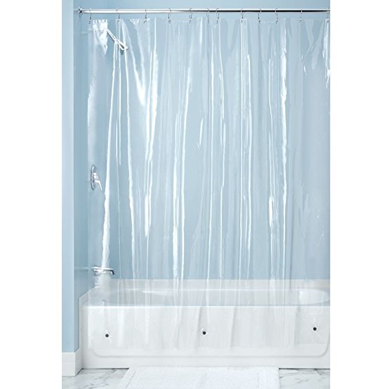 InterDesign PVC-Free PEVA 10-Gauge Heavy-Duty Shower Curtain Liner - Long, 72" x 84", Clear