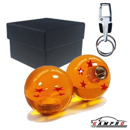 GAMPRO Dragon Ball Z Crystal Gear Shift Knob With 3 Adapters and 1 Key Chain, 54mm Diameter, Yellow Transparent Acrylic, Fits Most Car Gearshifts(4 Stars)