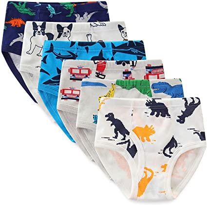 Bumeex Toddler Boys Cotton Cute Underwear,Dinosaur and Truck Breifs(Pack of 6)