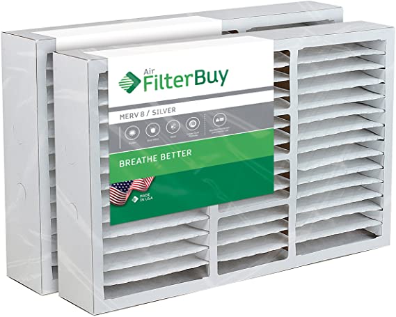 FilterBuy 16x20x5 / 16x22x5 Goodman Amana M0-1056 MFAH-S AMP-M0-1056 MU162 Compatible Pleated AC Furnace Air Filters (MERV 8, AFB Silver), 2-Pack.