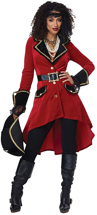 Womens High Seas Heroine Sexy Pirate Costume Red