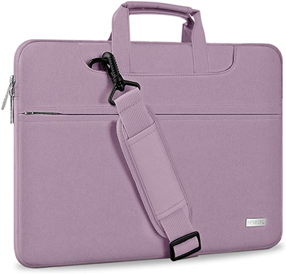 Hseok Laptop Shoulder Bag 15 15.6 16 Inch Brifecase, Compatible MacBook Pro 16 15.4 Inch, XPS 15 Spill-Resistant Handbag with Shoulder Strap for Most 14"-16" Notebooks, Purple