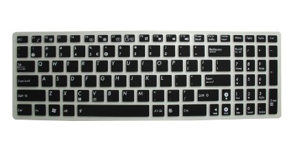 CaseBuy® Ultra Thin Soft Silicone Gel Keyboard Protector Skin Cover for ASUS A53E D550MA F552LDV F554LA F751LDV G550JK G53SW G53JW G53SX GL551JM GL551JK GL771JM G73JW G73JH G73SW K73E K53SV K501LX K550CA K553MA N56VZ N56VM N550JA N550JV N550JK N750JV Q501LA Q502LA Q551LN S56CA S500CA S550CA TP550LA TP550LD UX51VZ U57A UX51VZ V500CA V550CA X502CA X550CA X550LA X550LB X551CA X551MA X552EA X552EP X552CL X552VL X501 X501A X550LA X551MAV X555LA X555LD X555LN X555LP X553MA X552LAV X750JB X750JA X750LA X750LB X750JN X751LA X751LD X751MA X751LDV Lamborghini VX7SX series US Layout(Transparent Black)