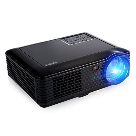 Home Cinema Theater 4000 Lumens Video Projector, Joyhero Portable LED Projector Support HDMI Max 200" Big Screen 50000 hours lamp life For Home Back Yard Movie, Party, Games, Office Business Presentation -Black