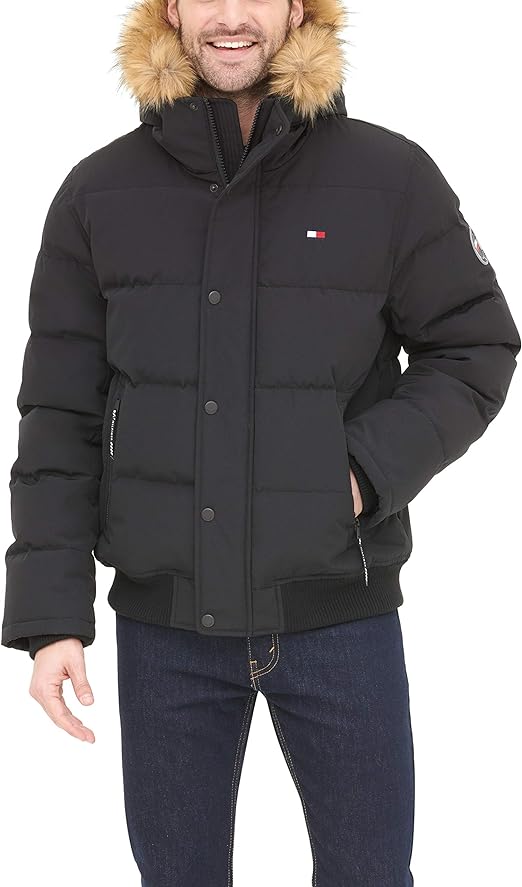 Tommy Hilfiger Men's Arctic Cloth Quilted Snorkel Bomber Jacket