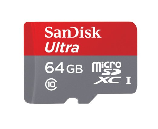 SanDisk Ultra Android 64 GB microSDXC Class 10 Memory Card  SD Adapter up to 80 Mbps Frustration Free Packaging