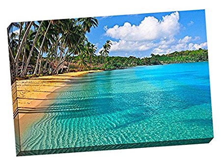 Paradise Beach Stretched Canvas 24"X36" Wall Art