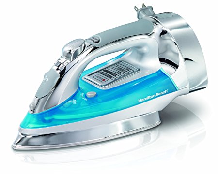 Hamilton Beach Chrome Electronic Iron with Retractable Cord