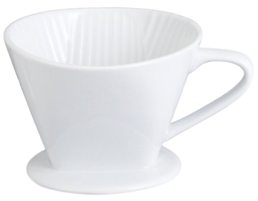 HIC Filter Cone, Porcelain, Number 4-Size Filter, Brews 8 to 12-Cups