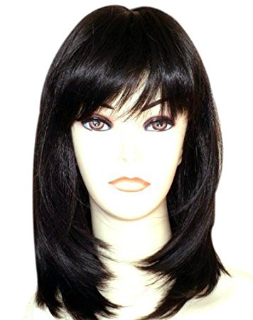 Kalyss Women's Wig Long Straight Layers Black Synthetic Hair wigs for Women (black straight)