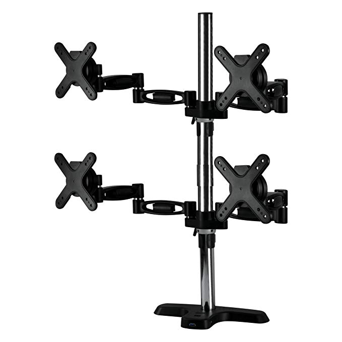 Arctic Z4 Pro Quad Monitor Arm VESA for 13-Inch to 27-Inch Monitors with Powered 4 Port USB Hub (ORAEQ-MA014US-GBA01)