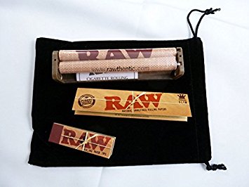 RAW King Size Deal - " KingSize Slim Cigarette Rolling Papers, 110mm Rolling Machine & Filter Tips" **INCLUDES** Black Velvet Pouch
