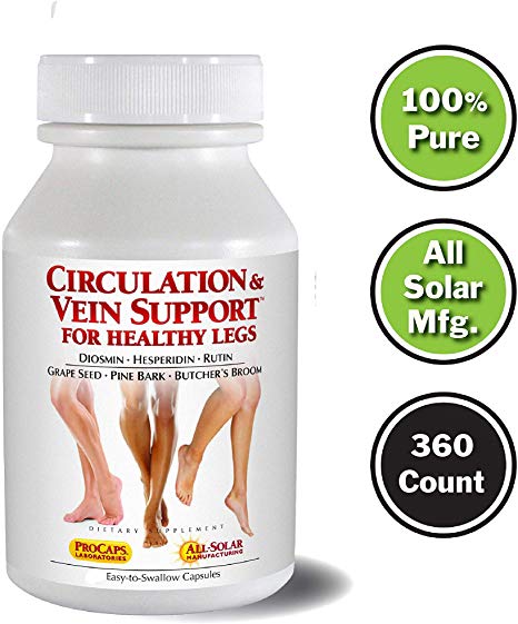 Andrew Lessman Circulation Vein Support for Healthy Legs 360 Count – High Bioactivity Diosmin Natural Oxidants Butcher's Broom Visibly Reduces Swelling and Discomfort in Feet, Ankles, Calves and Legs