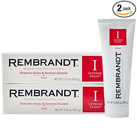 Rembrandt Intense Stain Whitening Toothpaste, Mint, 3.52 Ounce, 2 count