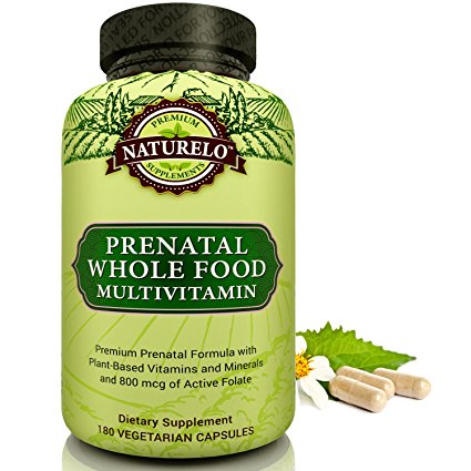 NATURELO Prenatal Whole Food Multivitamin - 28 Nutrients including Folate, Vitamin D, Calcium, Iron & Iodine - Best Vitamins for Healthy Pregnancy - Vegan/Vegetarian - 180 Capsules | 2 Month Supply