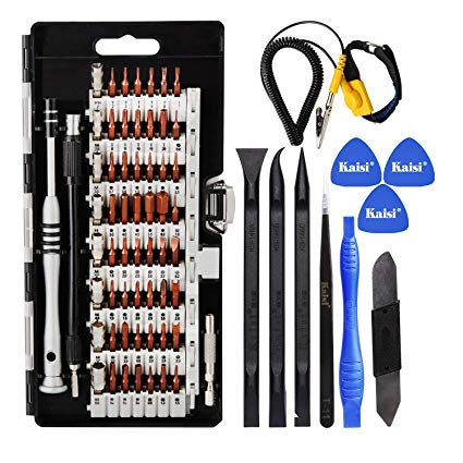 Kaisi 70 in 1 Precision Screwdriver Set Professional Electronics Repair Tool Kit with 56 Bits Magnetic Driver Kit, Anti Static Wrist Band, Spudgers for iPhone, Tablet, MacBook, PC, Xbox, Game Console