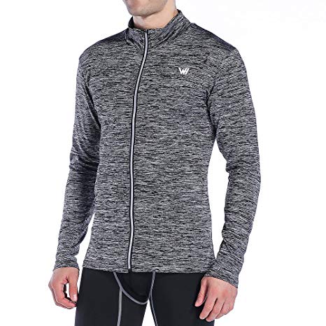 WHCREAT Men's Sport Full Zip Warm-up Coat Fitted Sweatshirt Long Sleeve Shirt