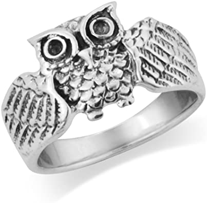 925 Sterling Silver Wise Owl Band Ring