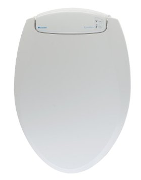 Brondell L60-EW LumaWarm Heated Nightlight Elongated Toilet Seat, White