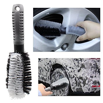 Autocastle Car Wheel Cleaning &Wheel Well Detail Tire Brush,Premium Long Handle Wheel & Rim Brush,Tire Rim Scrub Brush Wheel cleanning Tool