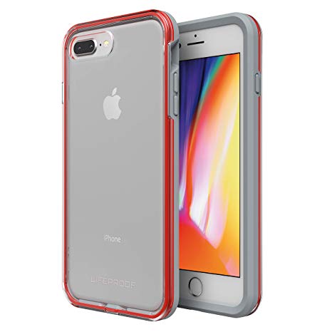 Lifeproof SLAM Series Case for iPhone 8 Plus & 7 Plus (ONLY) - Retail Packaging - Lava Chaser (Clear/Cherry Tomato/Sleet)
