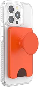 PopSockets Phone Wallet with Expanding Grip, Phone Card Holder, Wireless Charging Compatible, Wallet Compatible with MagSafe, Into The Woods - Persimmon