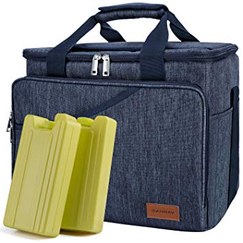 Cooler Bag 40-Can Large Insulated Soft Sided Cooler Bag with 2 Ice Packs Leak-Proof for Outdoor Travel Hiking Beach Picnic Camping Fishing,Canway