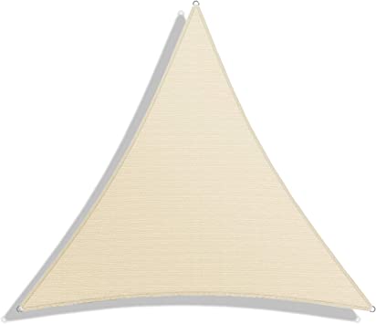 Windscreen4less 12' x 12' x 12' Sun Shade Sail UV Block Fabric Canopy in Beige Sand Triangle for Patio Garden