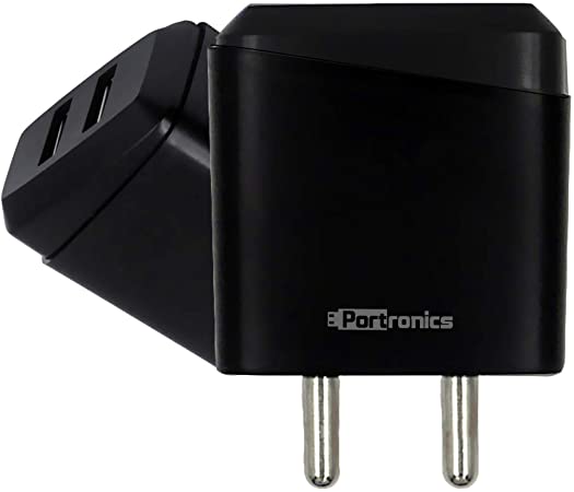 Portronics POR-089 Adapto 89 2.4A Adapter with Dual USB Port (Black)