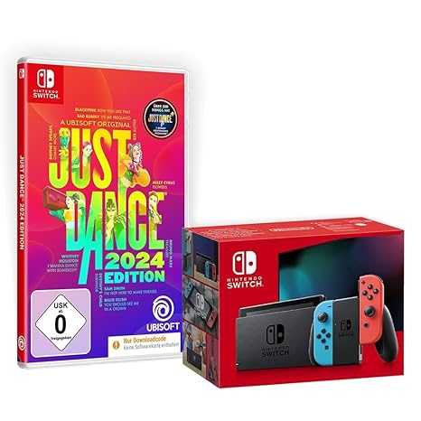 Nintendo Switch Konsole - Neon-Rot/Neon-Blau   Just Dance 24 Switch