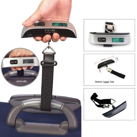 Aerb Portable Digital 110 Lbs Electronic Luggage Scale W Temperature Sensor and Tare Function